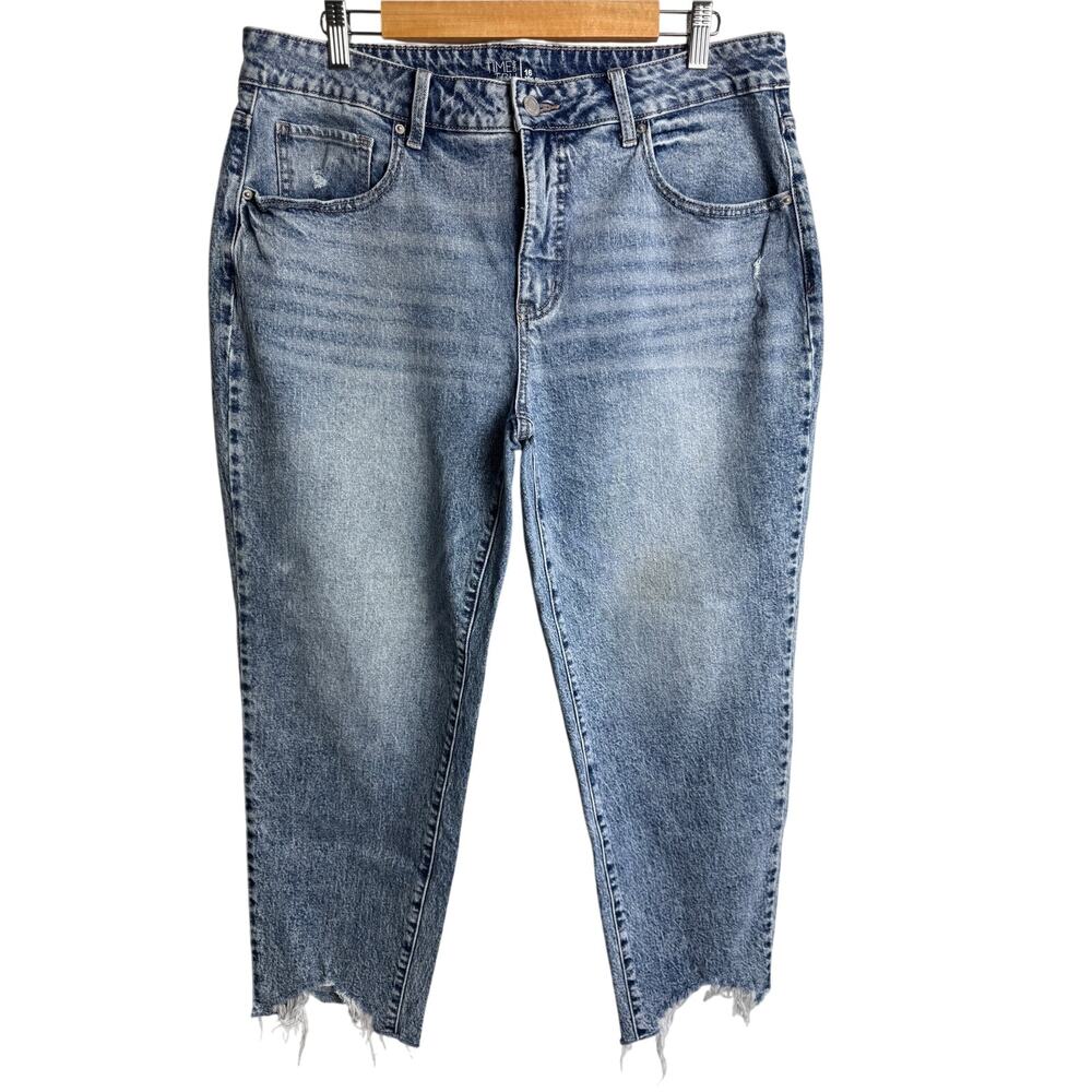 Time And Tru Womens 16 Mid Rise Bleached Out Jeans